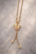 Golden Butterfly Crystal Necklace for Women