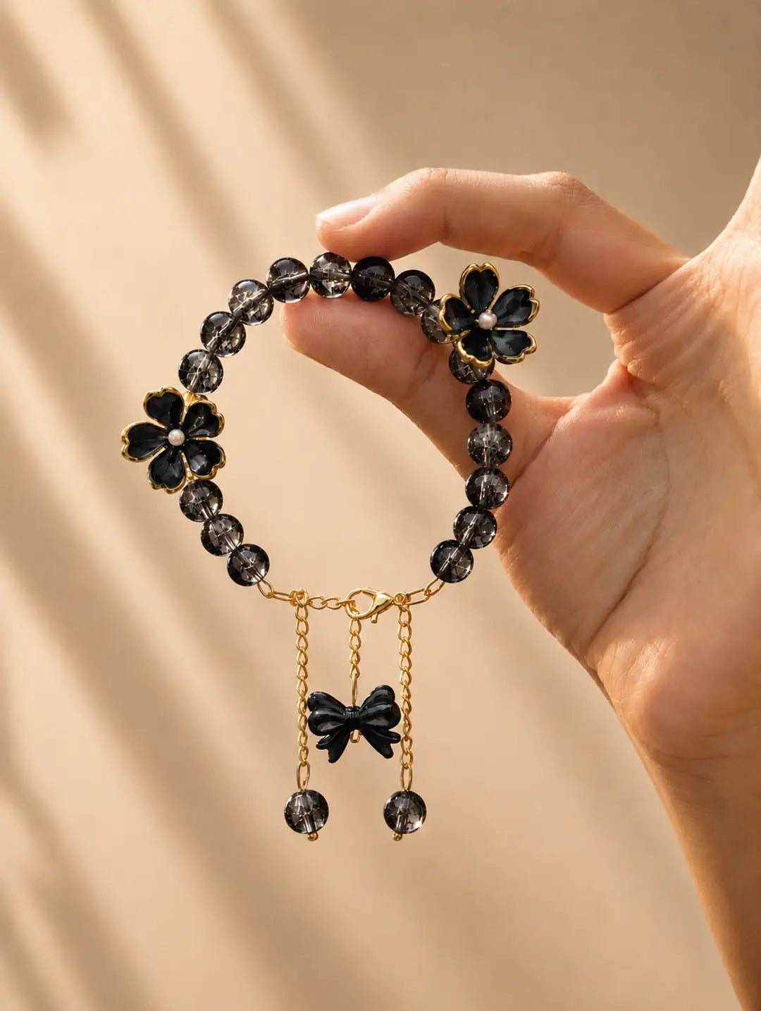 1 Pc Antique Design Crystal Thread Bracelet