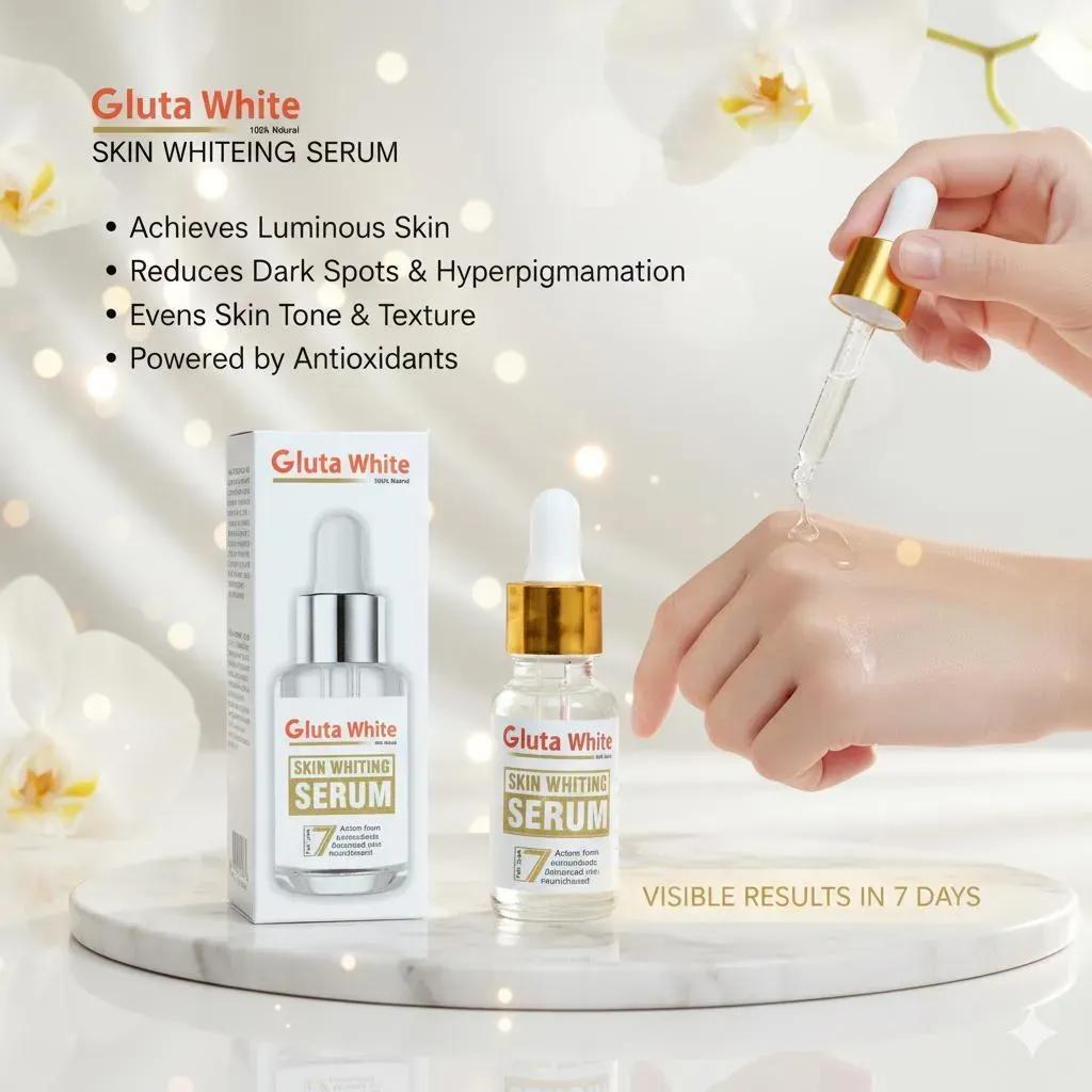 ✨ Gluta White Skin Whitening Serum – Glow, Hydrate & Even Your Skin Tone
