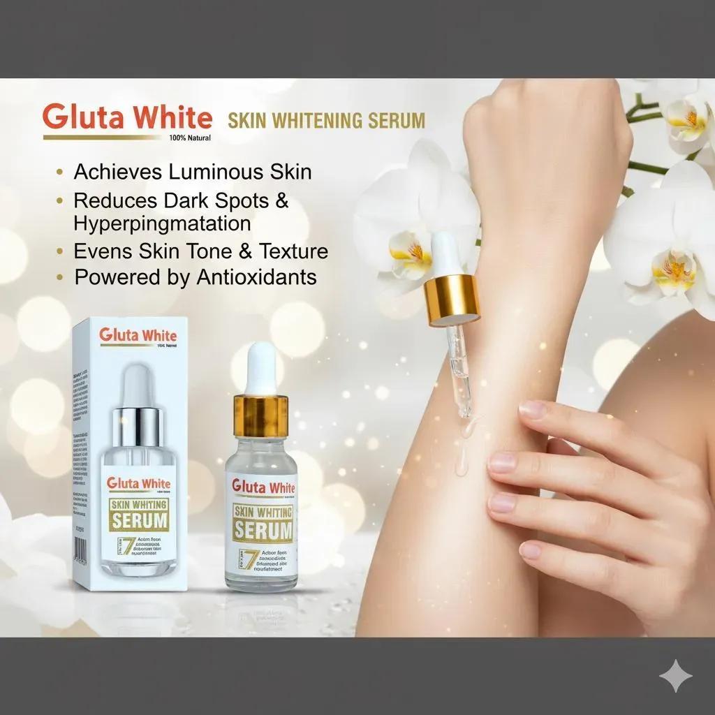✨ Gluta White Skin Whitening Serum – Glow, Hydrate & Even Your Skin Tone