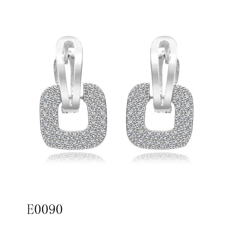 Gold Zircon Earrings Joker Design for Women