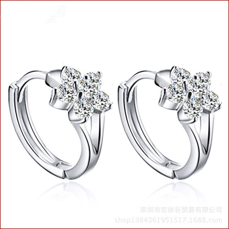 Gold Zircon Earrings Joker Design for Women