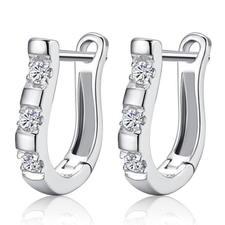 Gold Zircon Earrings Joker Design for Women