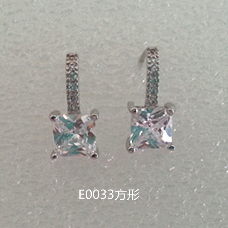 Gold Zircon Earrings Joker Design for Women