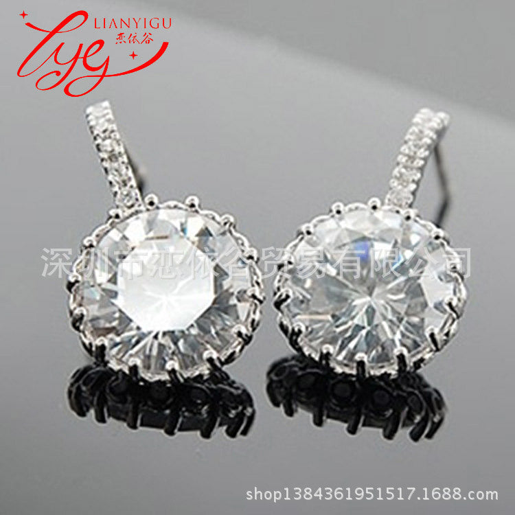 Gold Zircon Earrings Joker Design for Women