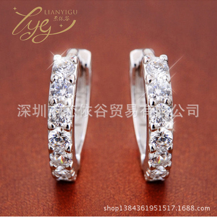Gold Zircon Earrings Joker Design for Women