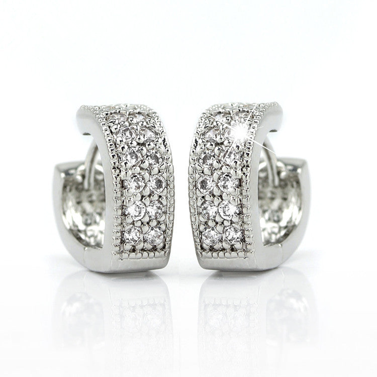 Gold Zircon Earrings Joker Design for Women