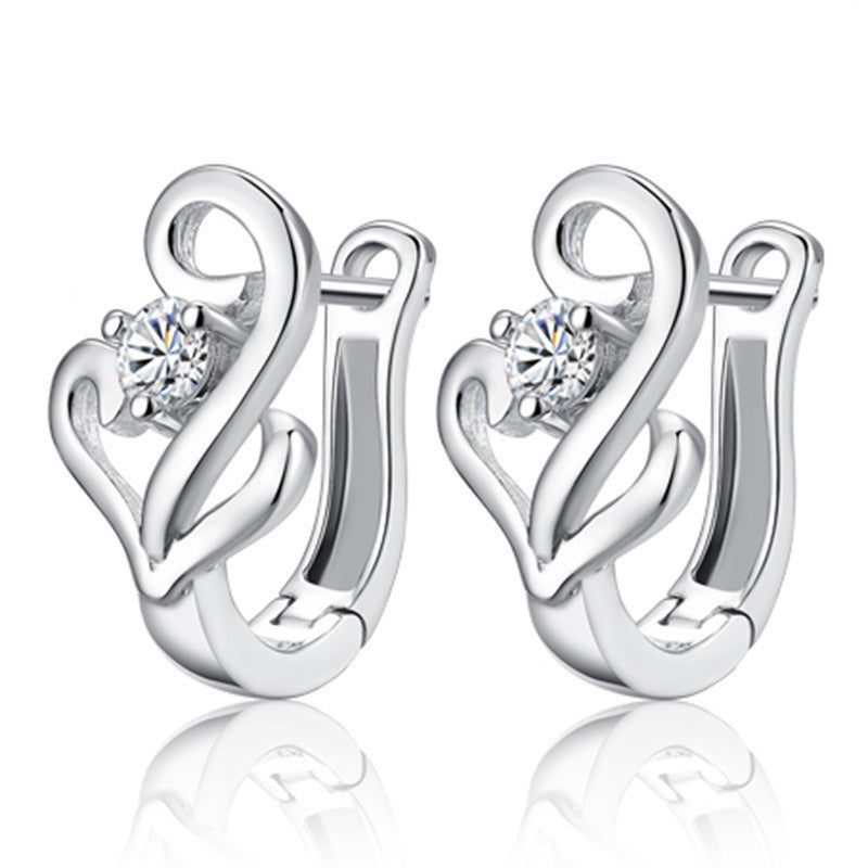 Gold Zircon Earrings Joker Design for Women