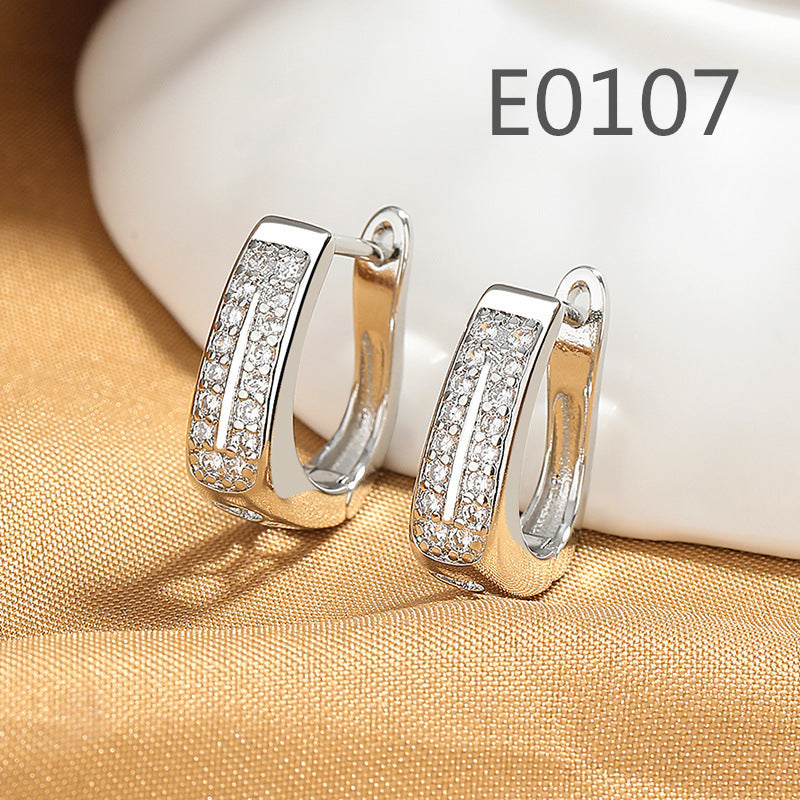 Gold Zircon Earrings Joker Design for Women