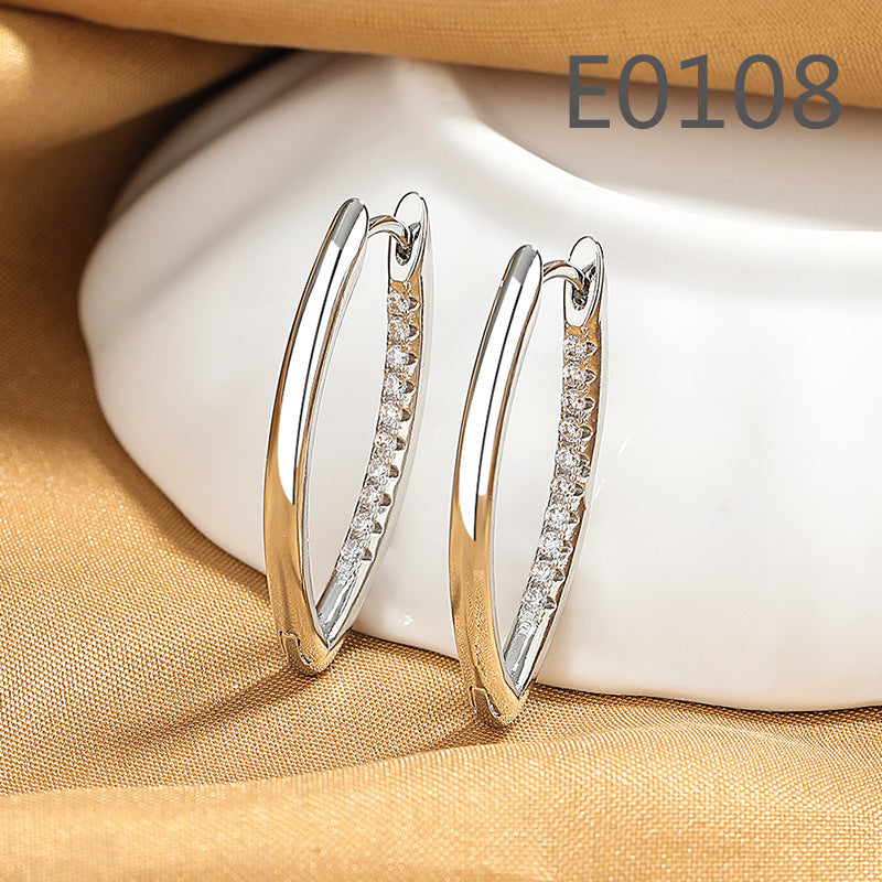 Gold Zircon Earrings Joker Design for Women