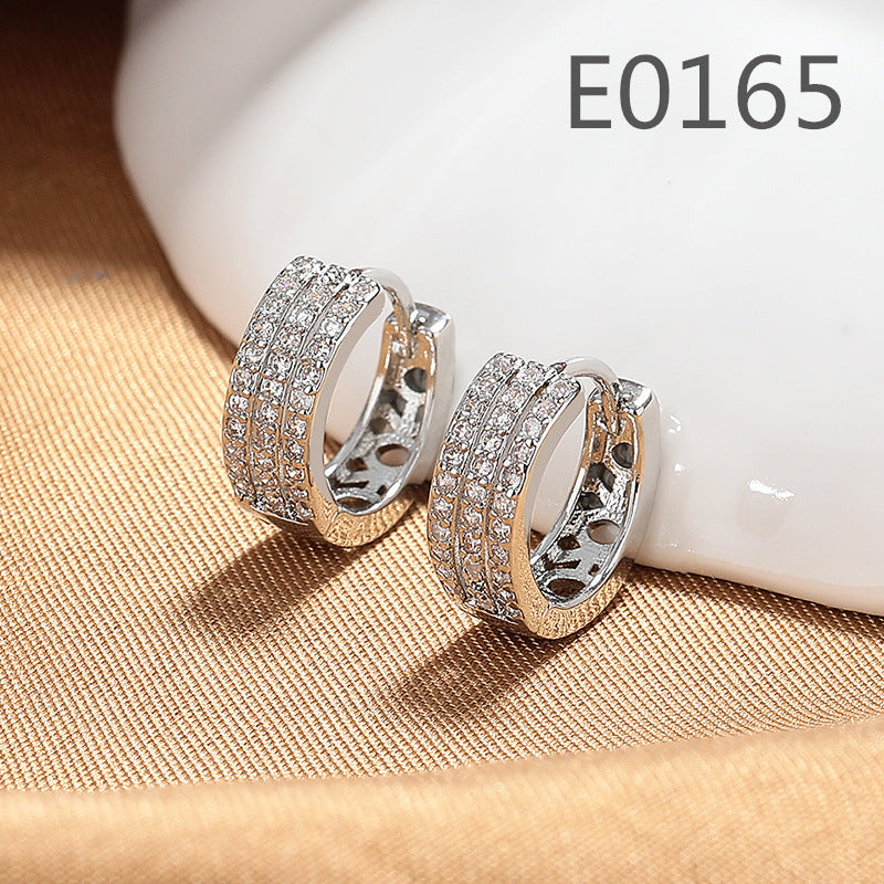 Gold Zircon Earrings Joker Design for Women
