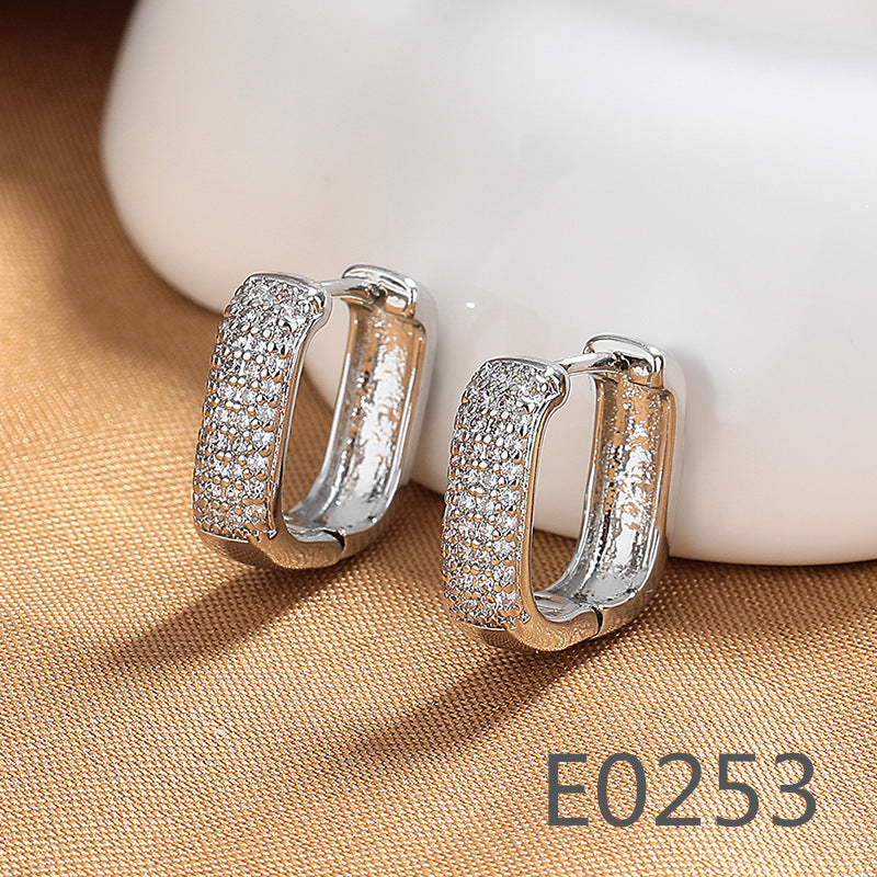 Gold Zircon Earrings Joker Design for Women