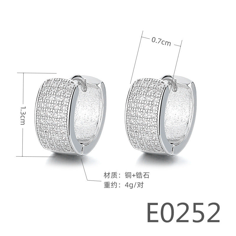 Gold Zircon Earrings Joker Design for Women
