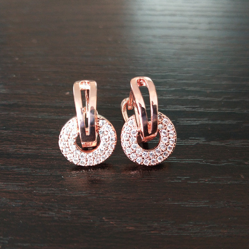 Gold Zircon Earrings Joker Design for Women