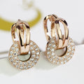Gold Zircon Earrings Joker Design for Women